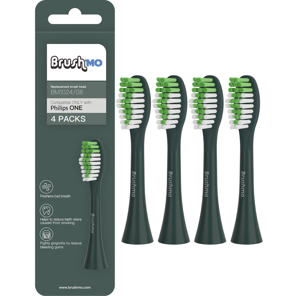 Replacement Toothbrush Heads Compatible for Philips One, 4 Pack Sage Green