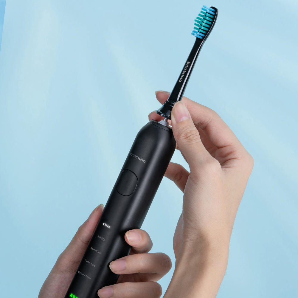 Total Clean Replacement Toothbrush Heads Compatible with Philips Sonicare Electric Toothbrush - 8 Pack, Black