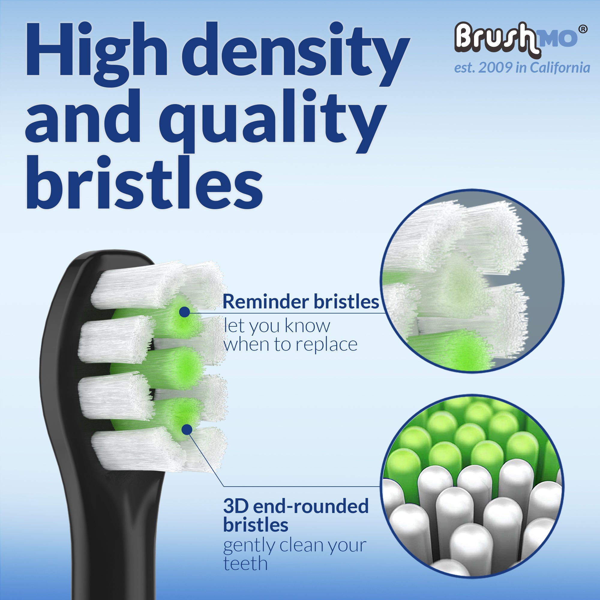 Replacement toothbrush heads for Philips Sonicare DiamondClean HX6072, Black, 8 pack compact