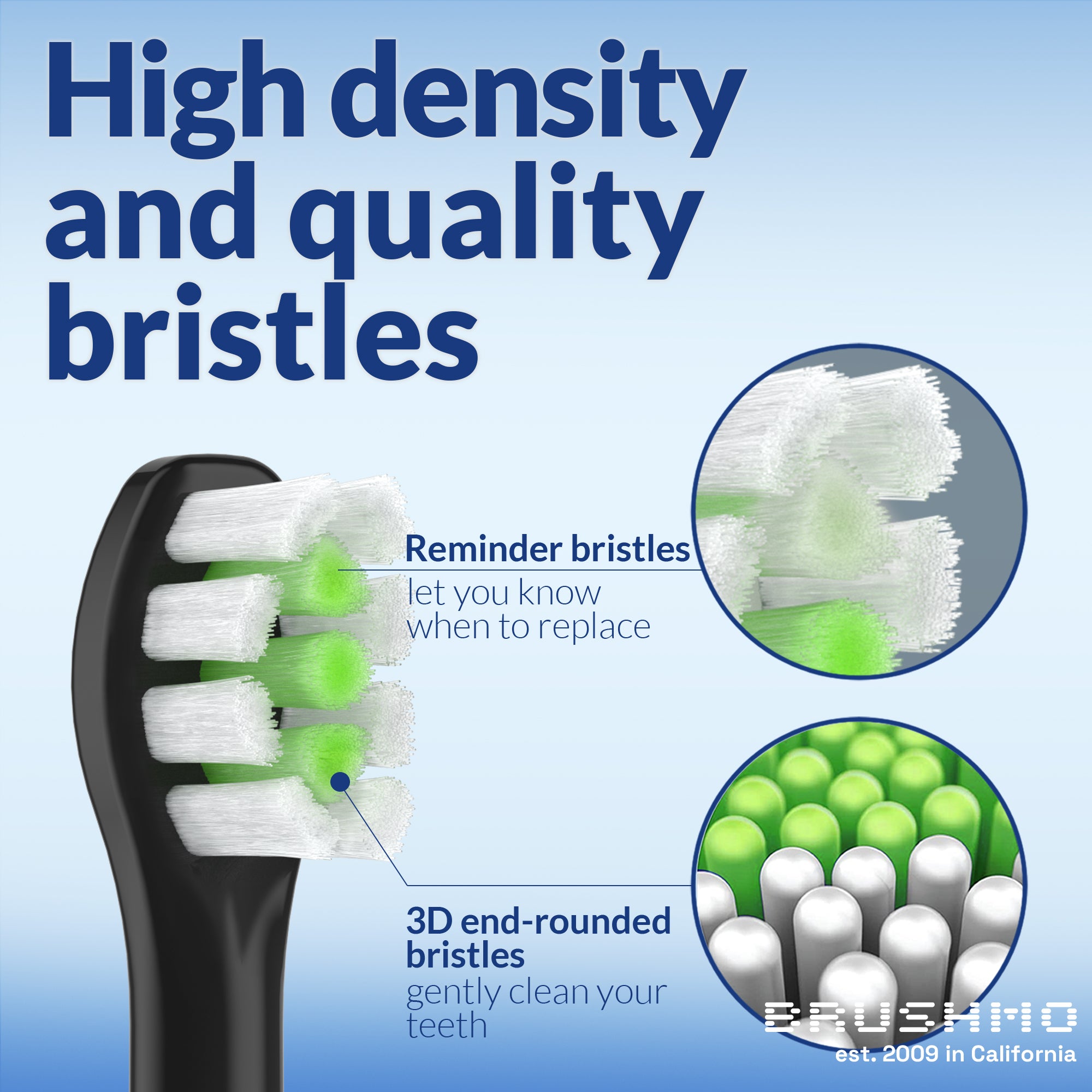 Replacement toothbrush heads for Philips Sonicare DiamondClean HX6072, Black, 8 pack Compact