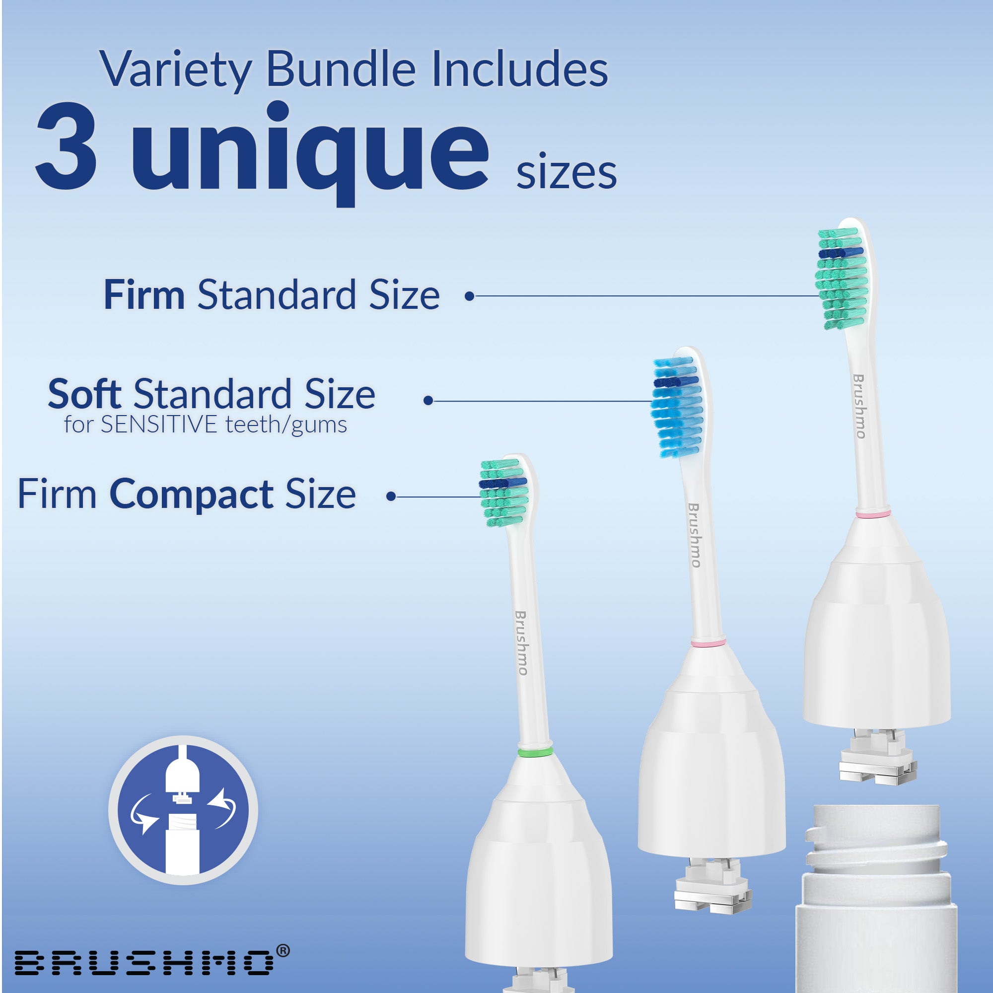 Replacement Toothbrush Heads for Philips Sonicare e-Series, 4+2 Pack(Compact, Standard, Sensitive)