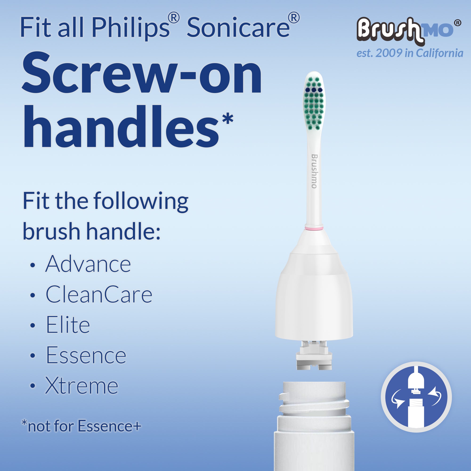 Brushmo Standard Size Replacement Toothbrush Heads Compatible with Philps Sonicare e-Series HX7022, 6pk