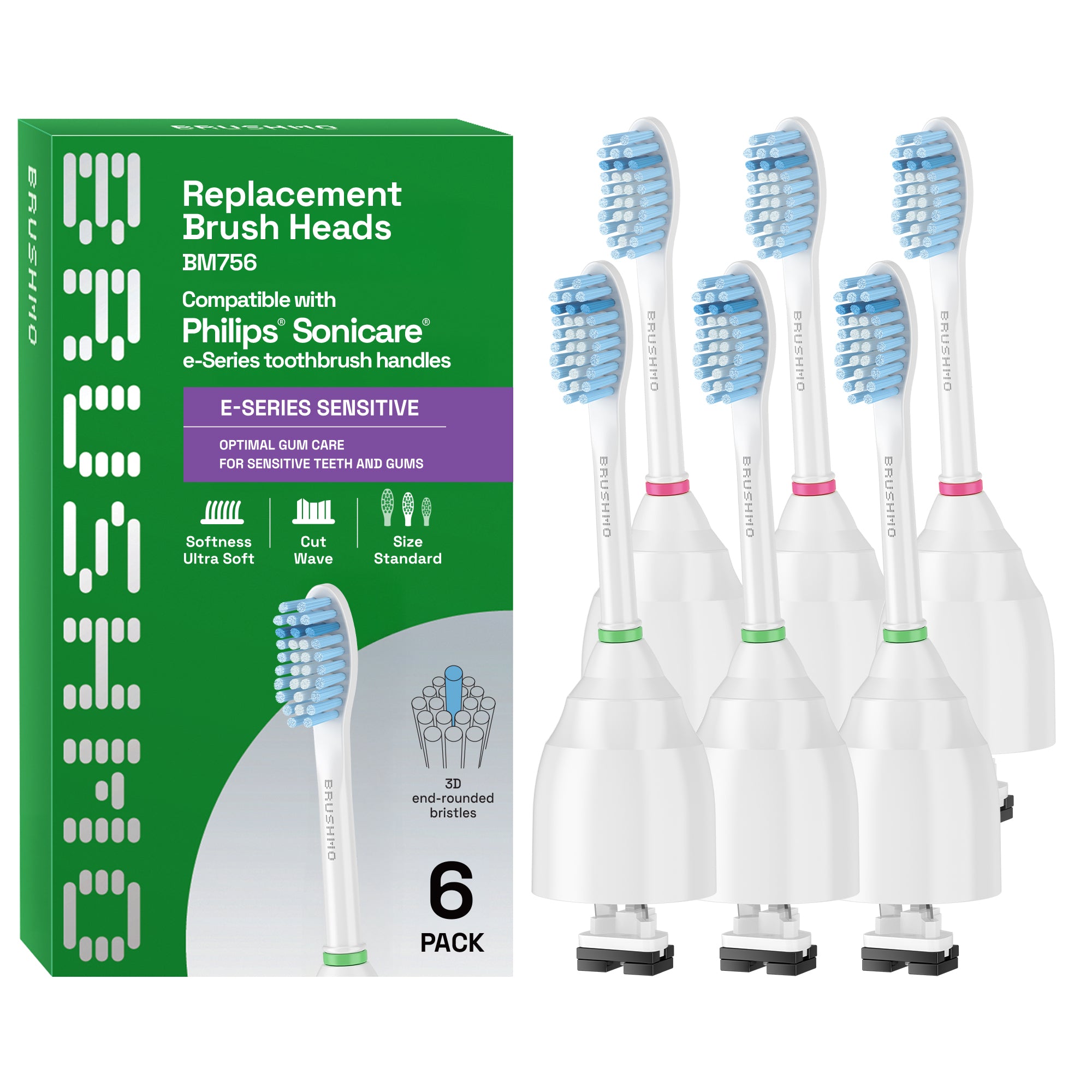 Sensitive e-Series Replacement Toothbrush Heads Compatible with Philip