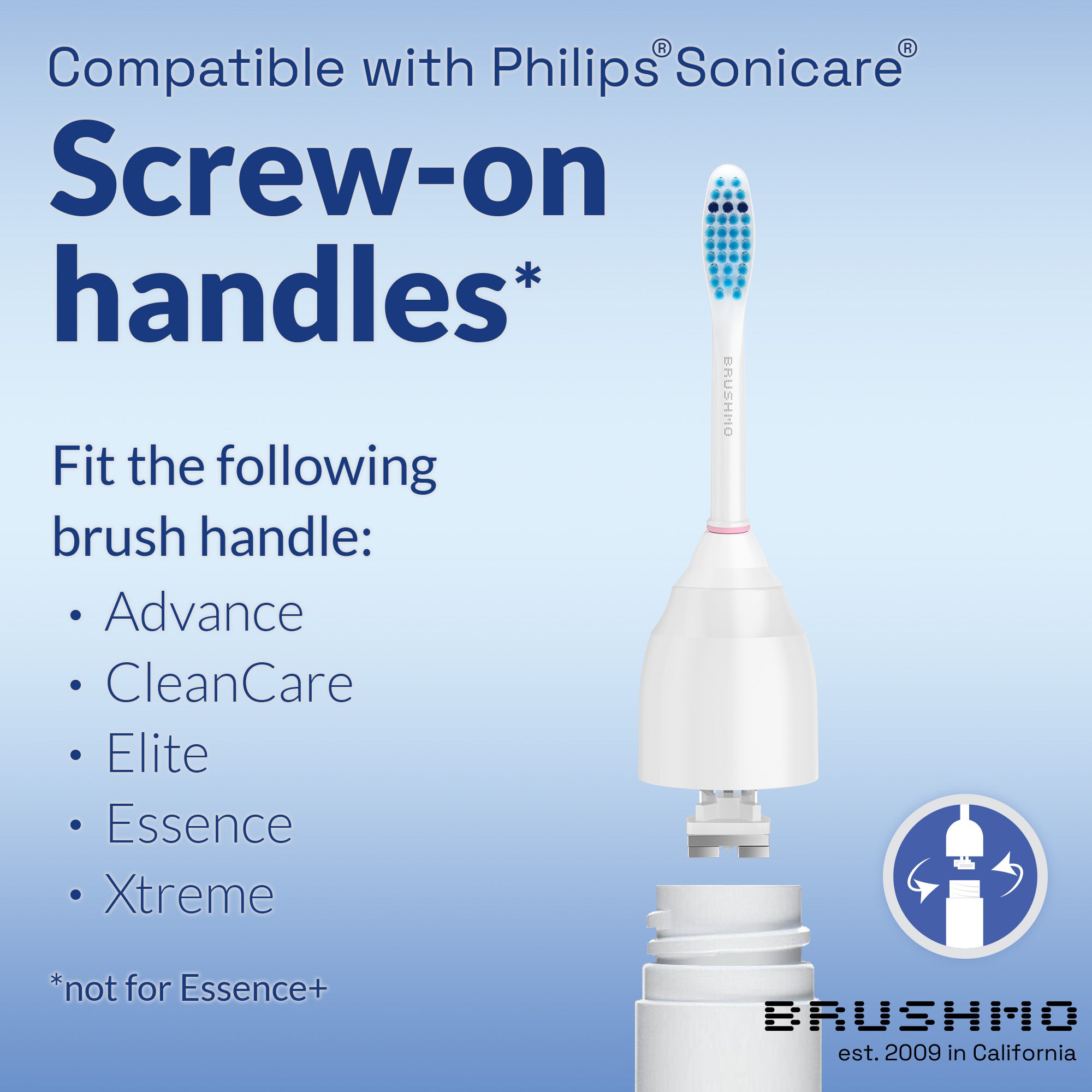 Brushmo Replacement Toothbrush Heads for Philips Sonicare e-Series HX7052, 6 Pack Sensitive