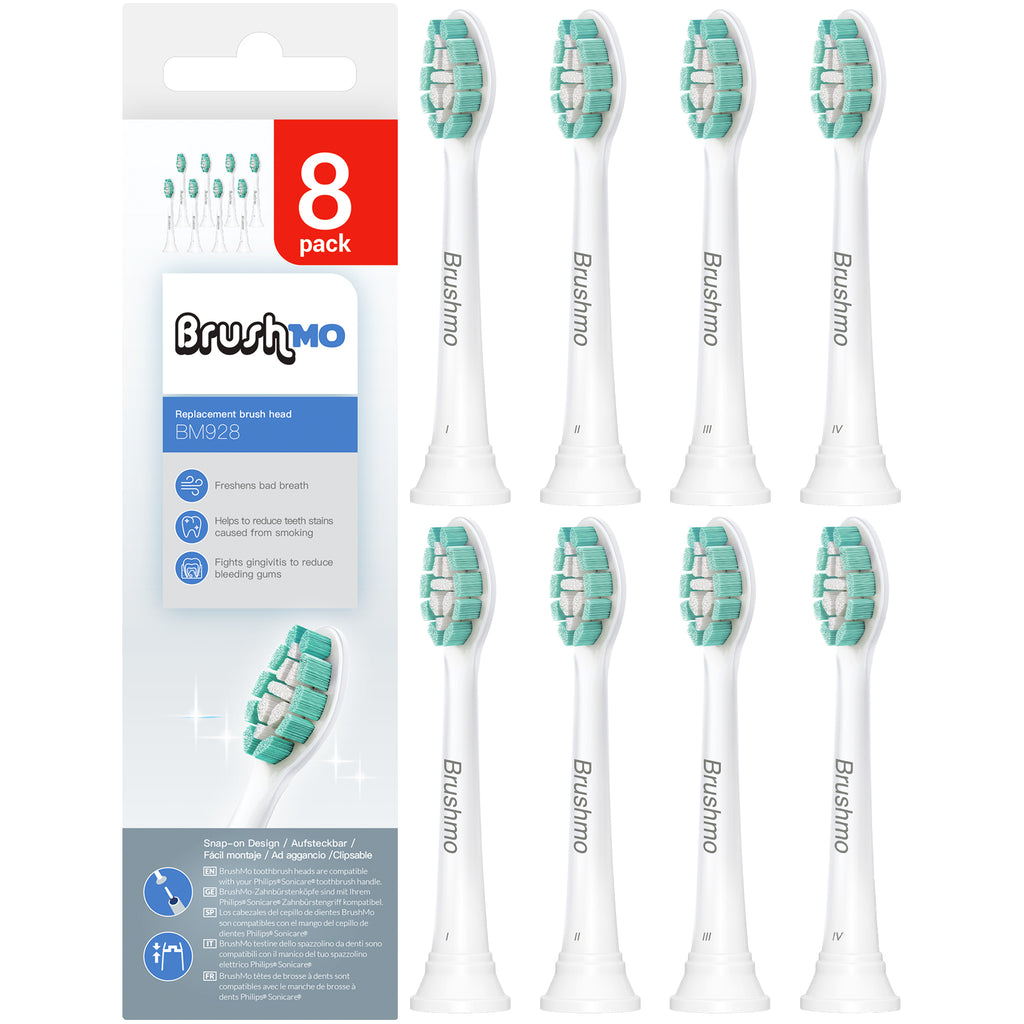 Brushmo Replacement Toothbrush Heads Compatible with Philips Sonicare Electric Toothbrush, 8 Pack