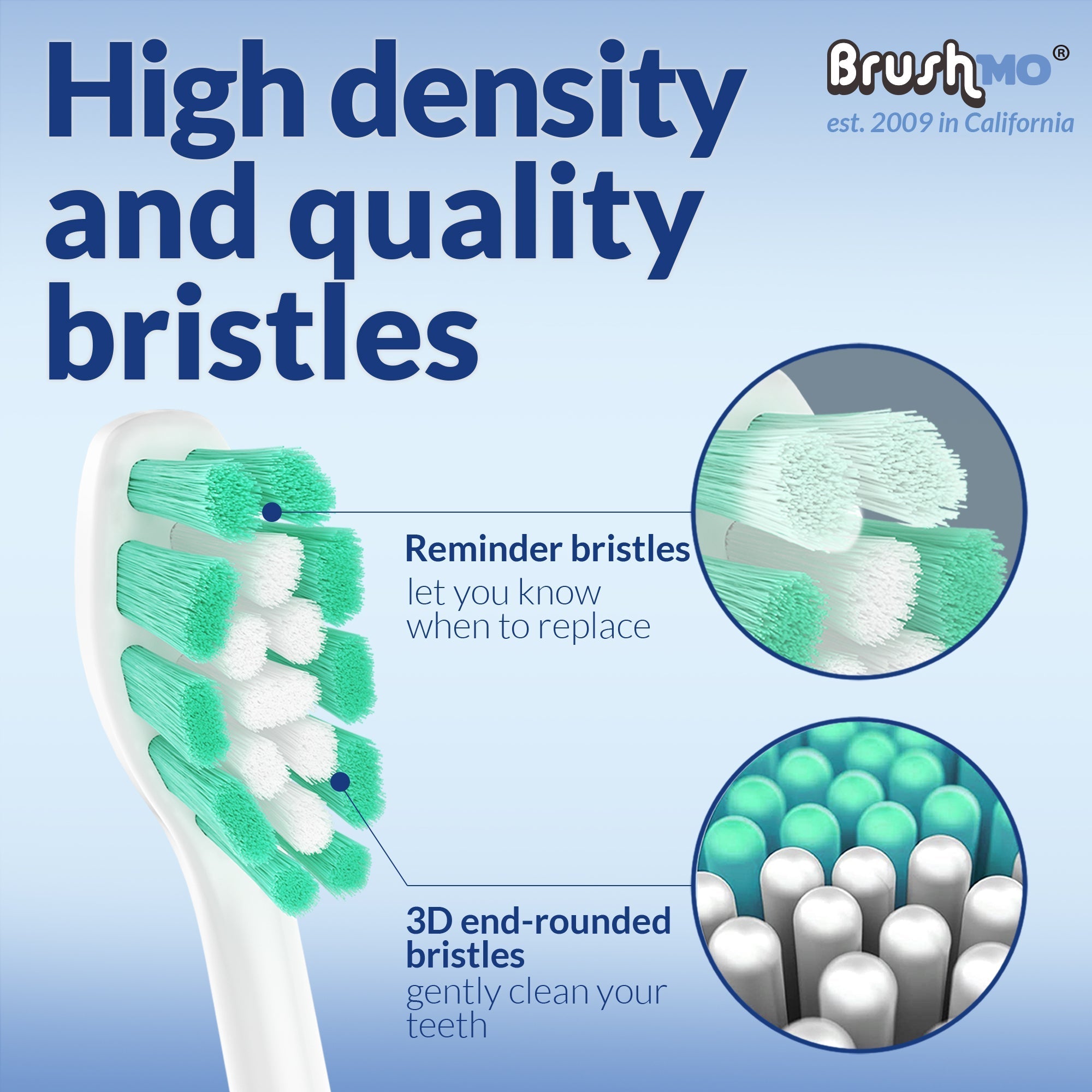 Brushmo Replacement Toothbrush Heads Compatible with Philips Sonicare Electric Toothbrush, 8 Pack