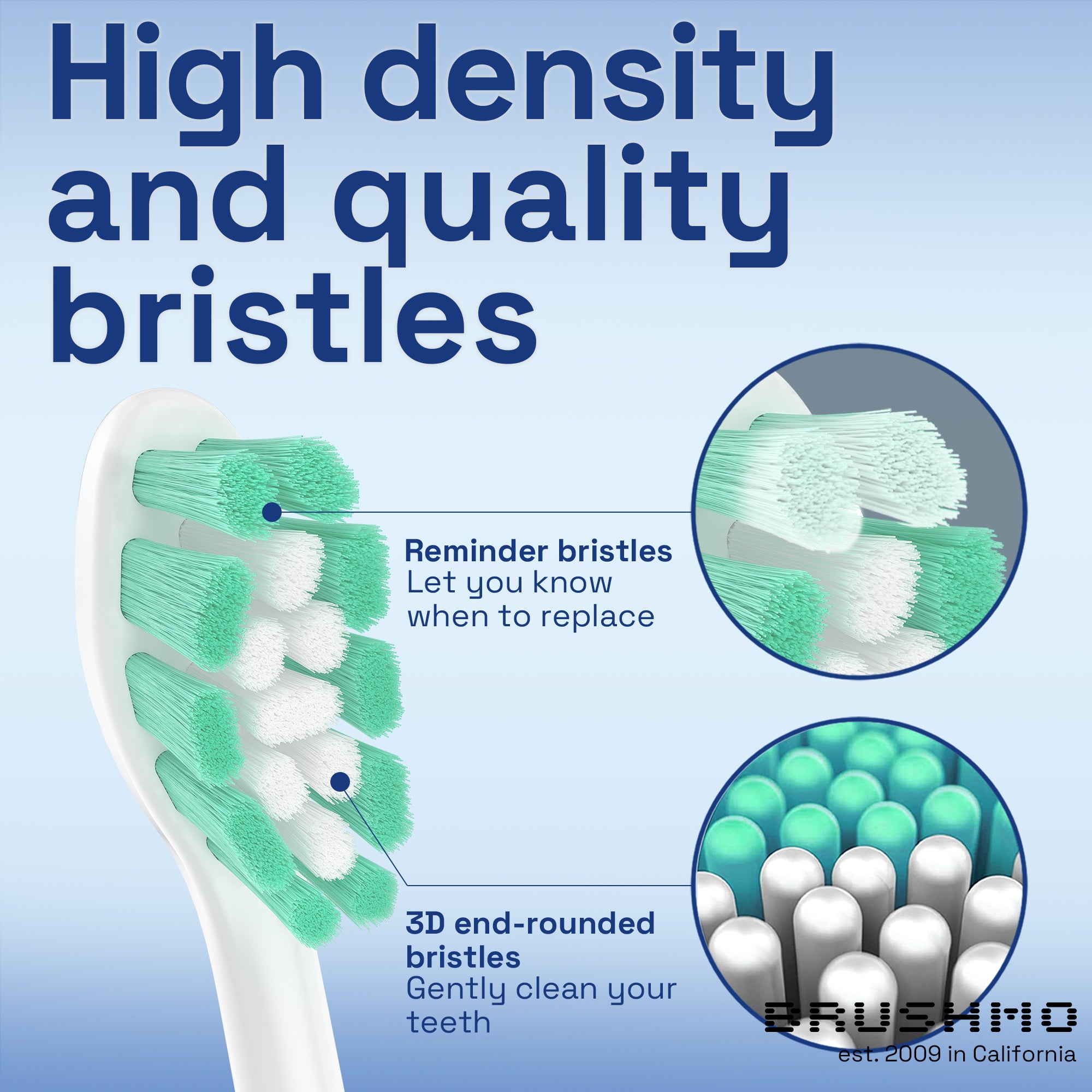 Brushmo Replacement Toothbrush Heads Compatible with Philips Sonicare Electric Toothbrush HX9023, 8 Pack