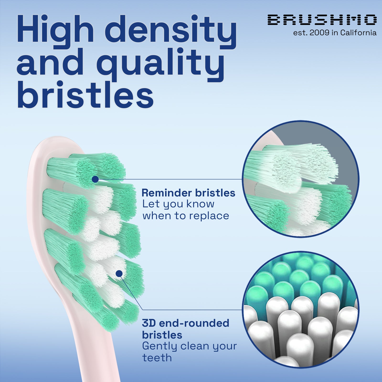 Brushmo Replacement Toothbrush Heads Compatible with Philips Sonicare Electric Toothbrush, pink, 8 Pack