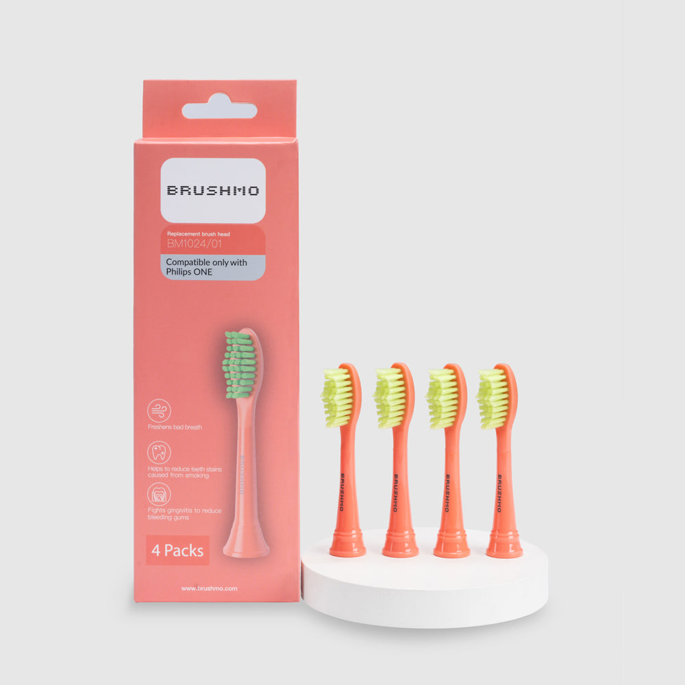 Replacement Toothbrush Heads Compatible with Philips Sonicare One - 4 Pack, Miami Coral