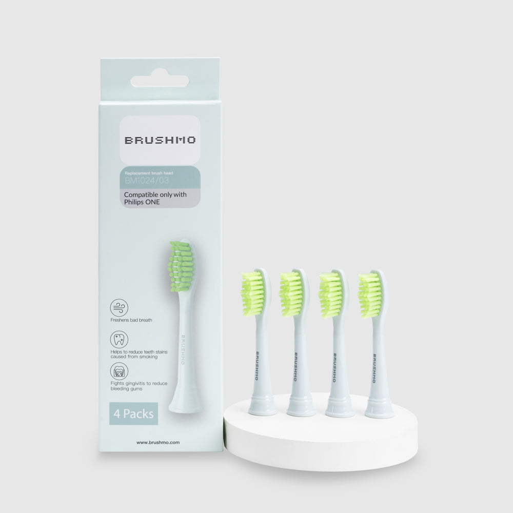 Replacement Toothbrush Heads Compatible with Philips Sonicare One - 4 Pack, Mint Light Blue