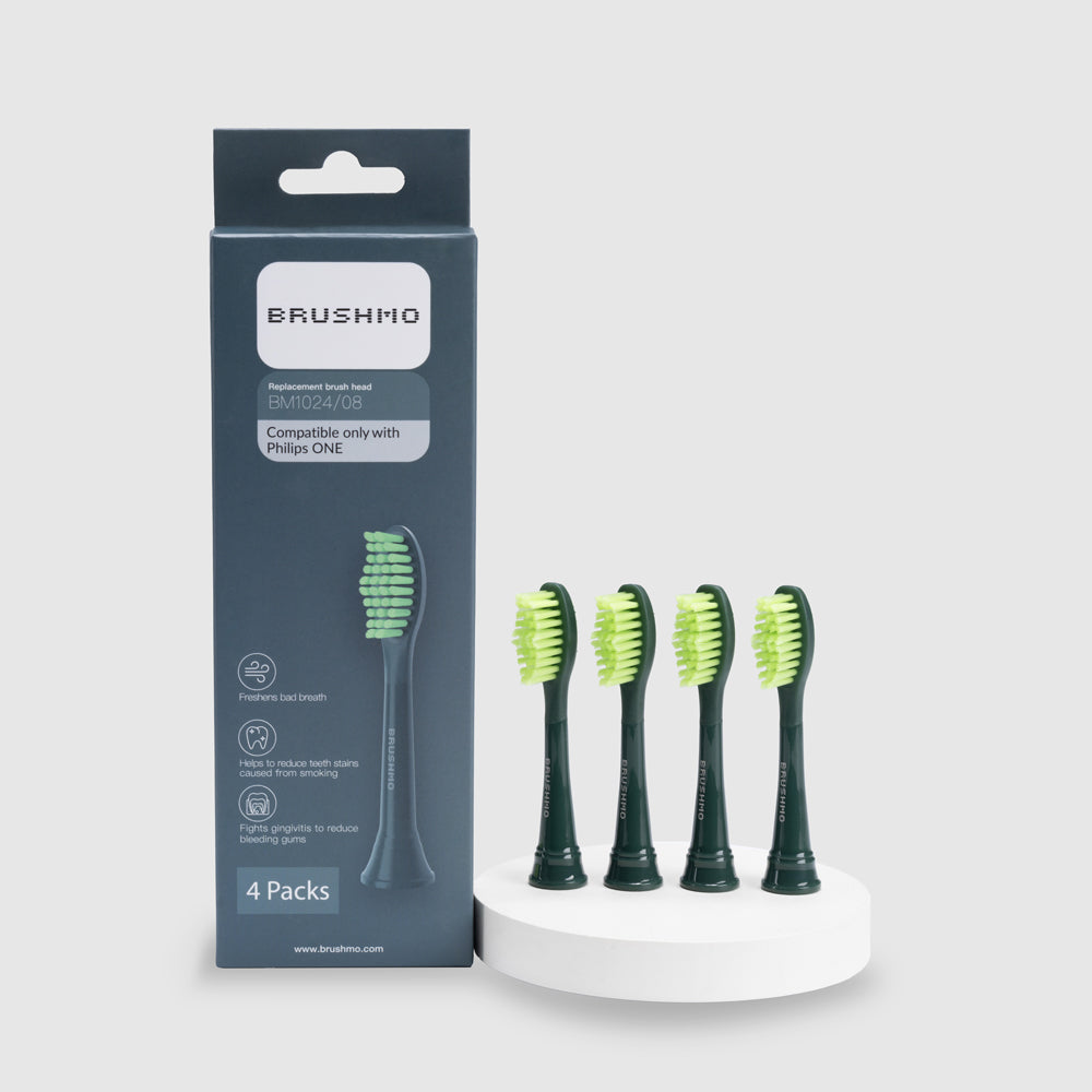 Replacement Toothbrush Heads Compatible with Philips Sonicare One - 4 Pack, Sage Green