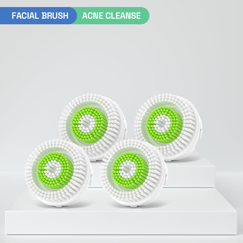 Replacement Facial Cleansing Brush Heads for Clarisonic- Acne Cleanse, 4 Pack