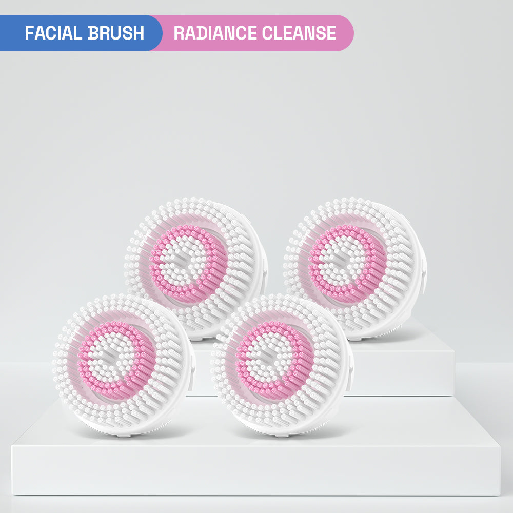 Replacement Facial Cleansing Brush Heads for Clarisonic- Radiance Cleansing, 4 Pack