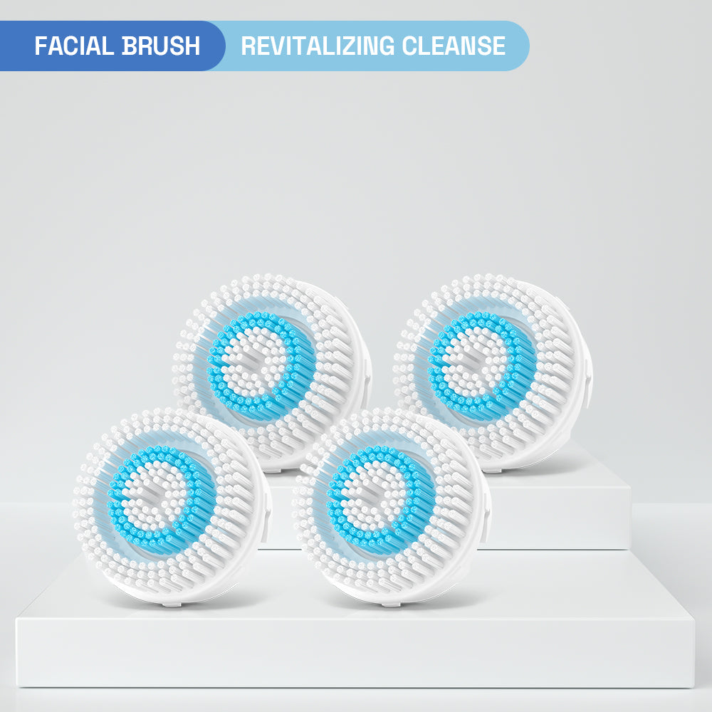 Replacement Facial Cleansing Brush Heads for Clarisonic -  Revitalizing Cleanse, 4 Pack