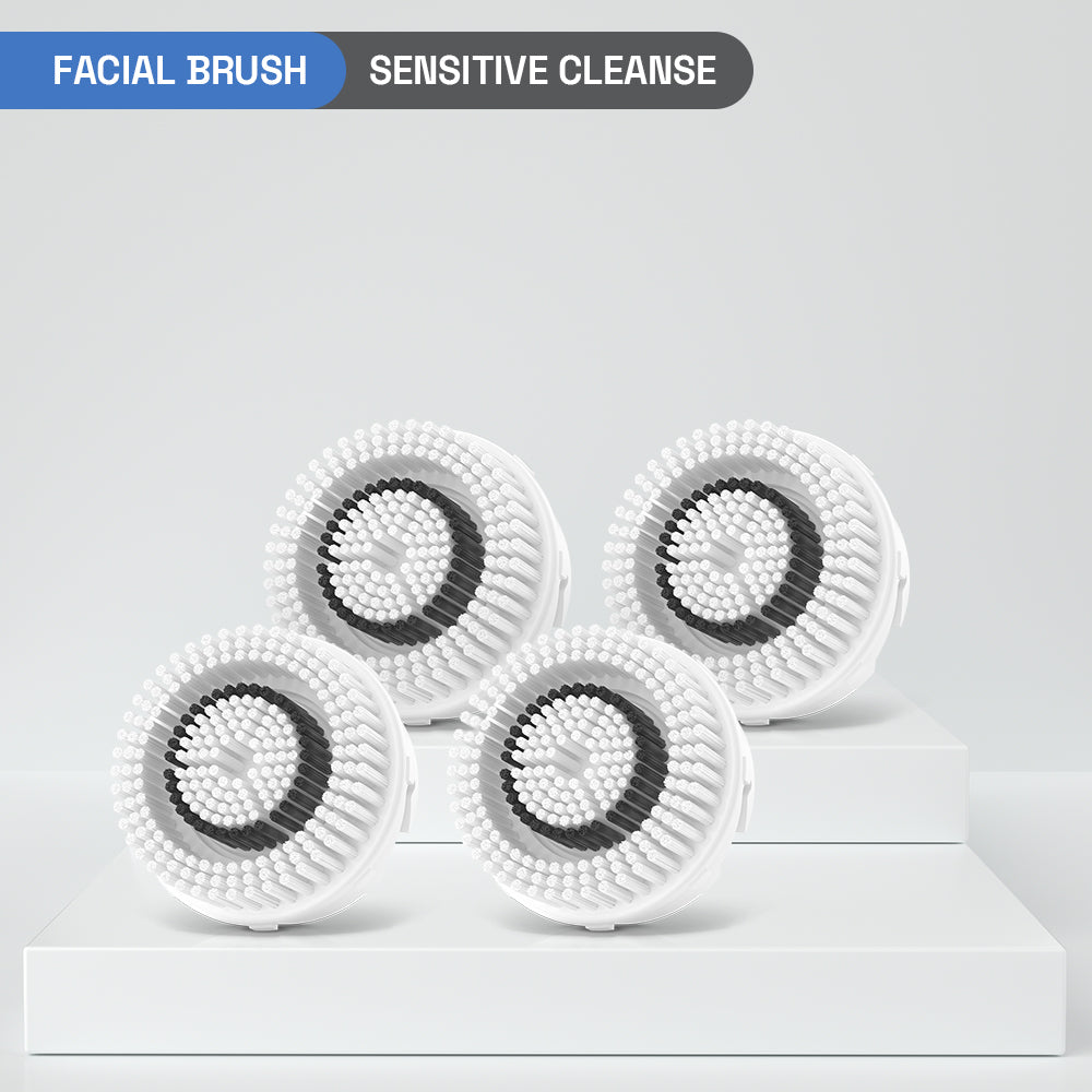 Replacement Facial Cleansing Brush Heads for Clarisonic - Sensitive Cleanse, 4 Pack